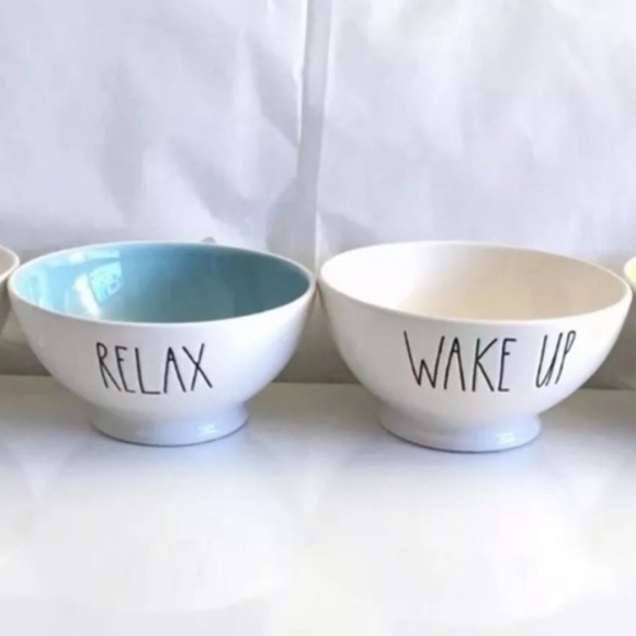RAE DUNN Relax & Wake Up Bowls - Picture 1 of 5